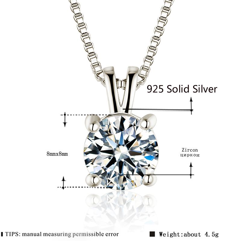 Collana con ciondolo solitario in diamante da laboratorio da 2 carati, girocollo, dichiarazione, da donna, in argento, con catena a scatola_voghion.com