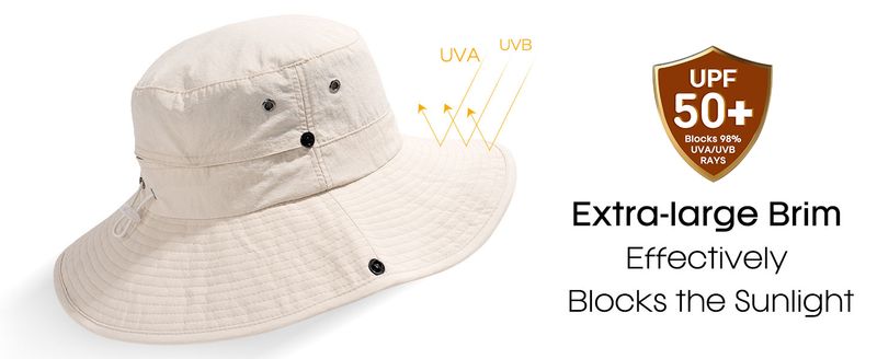 FURTALK Sun Hats For Women Ponytail UPF 50+ Beach Summer Hat Wide Brim Packable Cowboy Hat_voghion.com