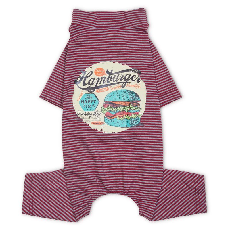 Touchdog Onesie Lightweight Breathable Printed Full Body Pet Dog T-Shirt Pajamas_voghion.com