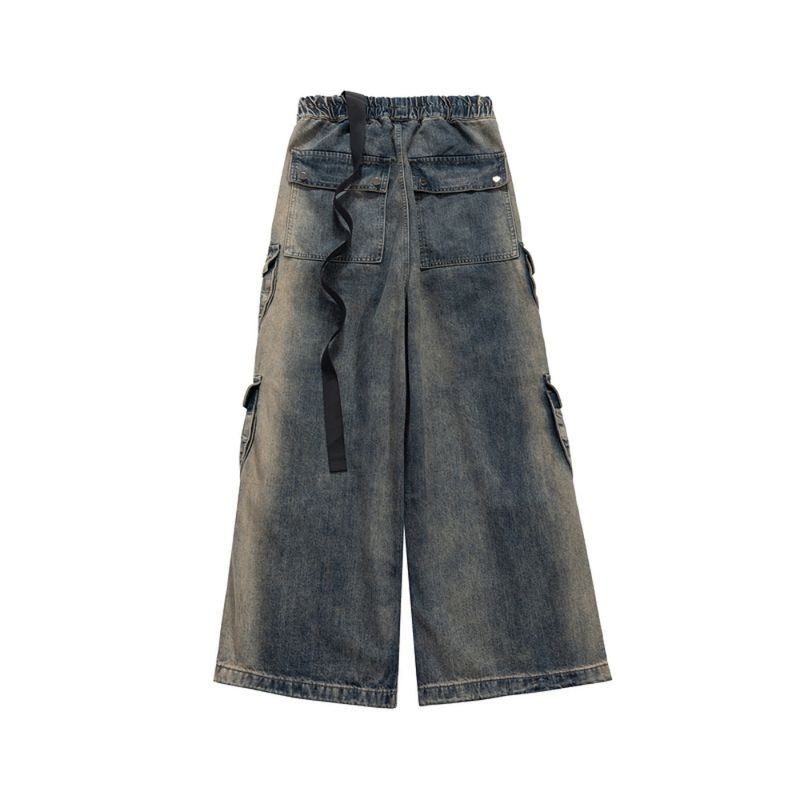 Owen Seak Herren Cargo Jeans Lässig Lose Gothic Herren Jogginghose Herbst Schwarze Lange Hose Größe XL_voghion.com