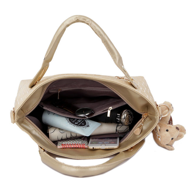4 pezzi/set set di borse da donna elegante borsa a tracolla in pelle PU moda borse da donna con pochette a tracolla in tinta unita selvaggia_voghion.com