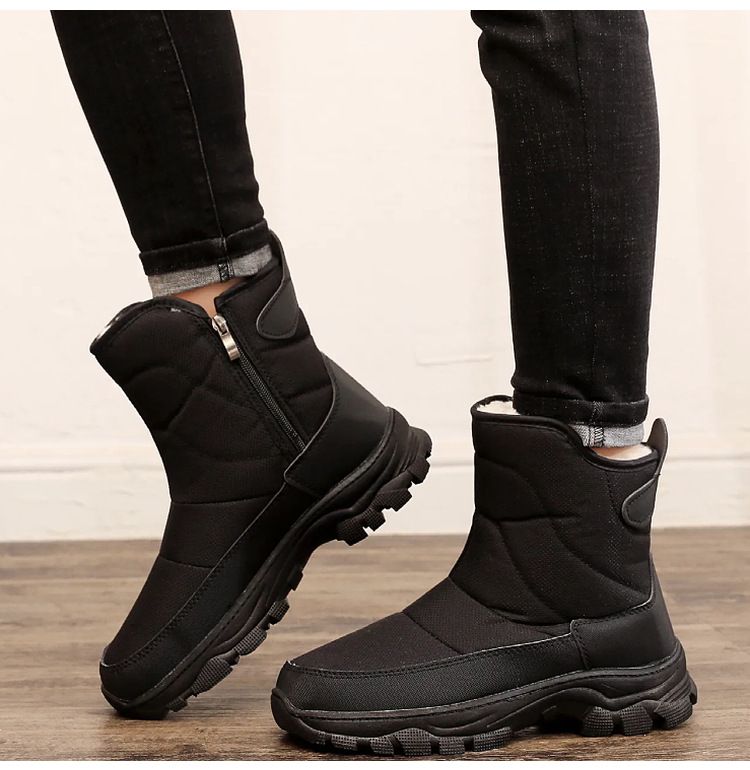 Nouvelle chaussure d'hiver chaude et épaisse avec doublure polaire, botte de neige Northeat, chaussure de voyage imperméable et résistante au froid, en coton pour homme_voghion.com