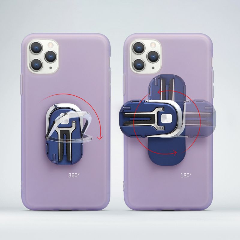 Večfunkcijsko vrtljivo zložljivo avtomobilsko držalo za telefon Kunjiuyou z obročkom za navigacijo-črno_voghion.com