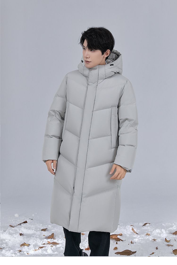 Parka für extrem kaltes Wetter für Herren – 700FP Premium-Daunenjacke mit abnehmbarer Kapuze (Gletschergrau/Schwarz, S-5XL, winddichtes und wasserabweisendes Außenmaterial)_voghion.com