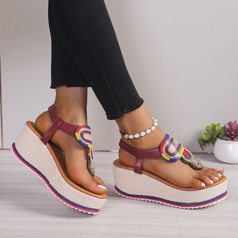 New Fashion Trend Pinched Elastic Platform Platform High Heel Comfortable Plus-size Sandals_voghion.com