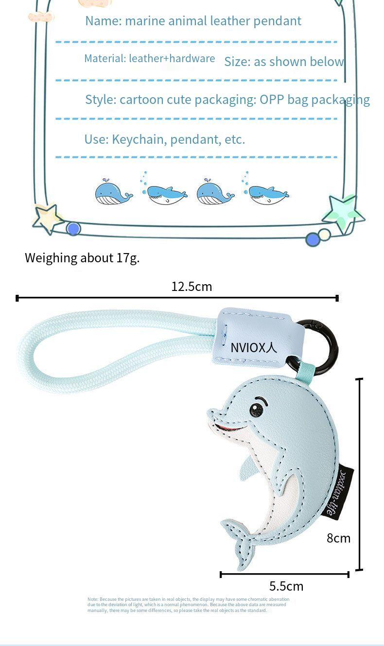 Kreative süße Marine Tier Leder Schlüsselanhänger Cartoon High Sense Whale Shark Paar Tasche Anhänger Geschenk_voghion.com