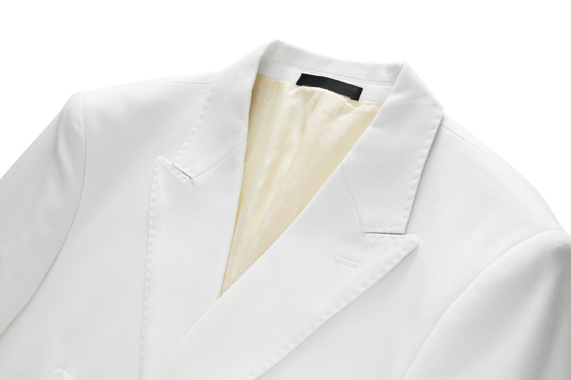 men's suit suit double-breasted solid color large size suit three-piece suit slim groom wedding dress_voghion.com