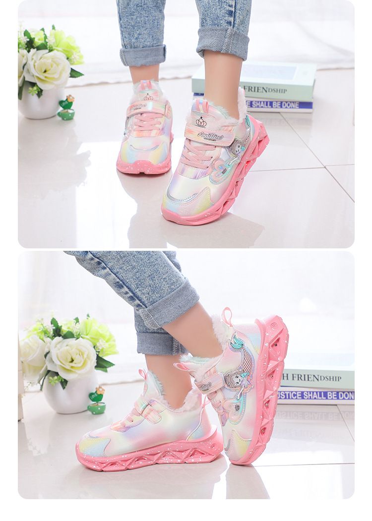 Children with light sneaker 2024 spring and autumn mesh breathable children's shoes medium and small children Princess lightweight casual shoes_voghion.com