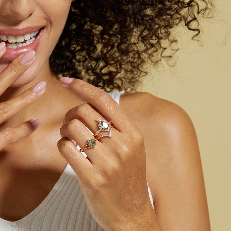 Anello in argento S925 con muschio verde e anello in agata erba acquatica femminile, moda, tutti abbinati_voghion.com