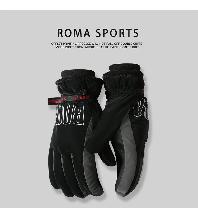 Herren Winterhandschuhe zum Radfahren, Frostschutz, warm, Fleece-gefüttert, verdickt, elektrische Motorradhandschuhe, Damen Outdoor_voghion.com