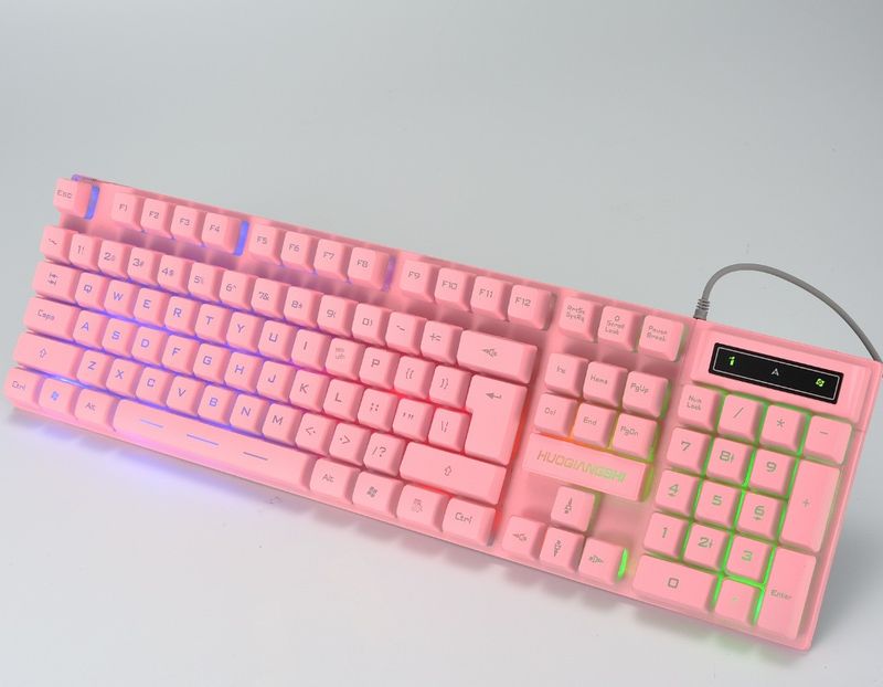 G103 Pink Back Light Keyboard For Gamers Mouse Laptop Desktop Computer General USB Gaming Backlit Game_voghion.com