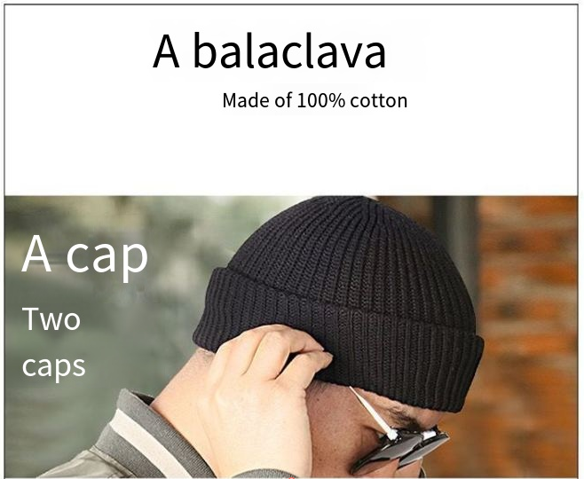 Winter men's women's balaclava knitted wool hats, windproof proof head covers, face shields, warm and cold hats_voghion.com