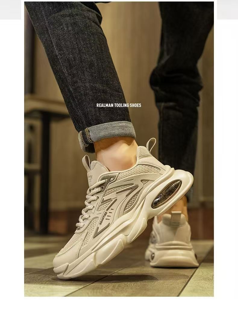 Atmungsaktive Freizeit-Sneaker für Herren mit Luftpolster, leichter Gummisohle, runder Zehenpartie, Low-Top-Design für Sommer, Tennis und Alltag_voghion.com