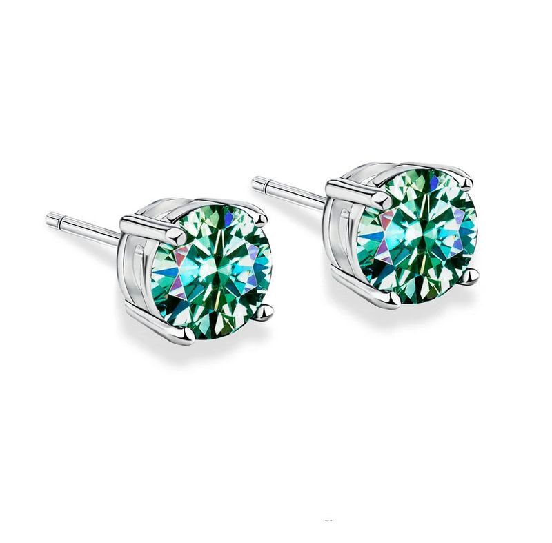 Orecchini a quattro griffe in argento S925 con moissanite blu-verde, alla moda e versatili, per donna_voghion.com