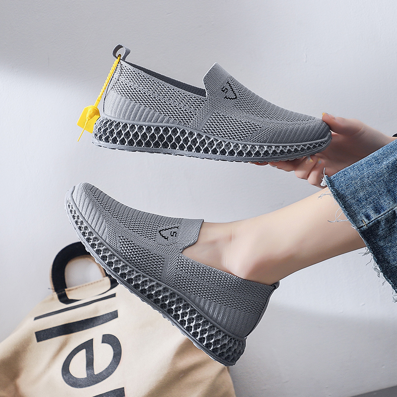 Lässige Damen-Loafer, Slip-on-Mesh-Low-Top-Schuhe, flache Strick-Mesh-Schuhe für Damen, leicht_voghion.com