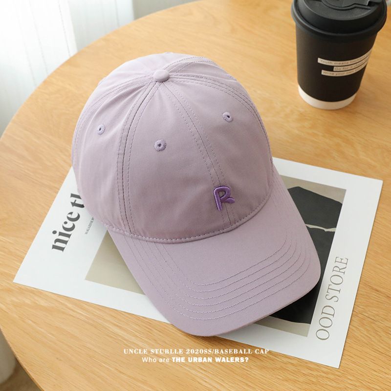 Cappellino da baseball R Label - Originale design a becco d'anatra con tesa larga e parte superiore morbida, cappello da sole con protezione UV per l'estate (cinturino regolabile)_voghion.com