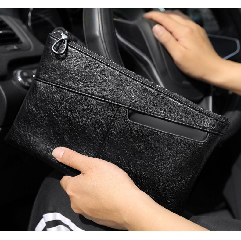 Bolso de mano para hombre, tipo sobre, de piel suave y gran capacidad, para teléfono móvil, tipo cartera (2006)_voghion.com