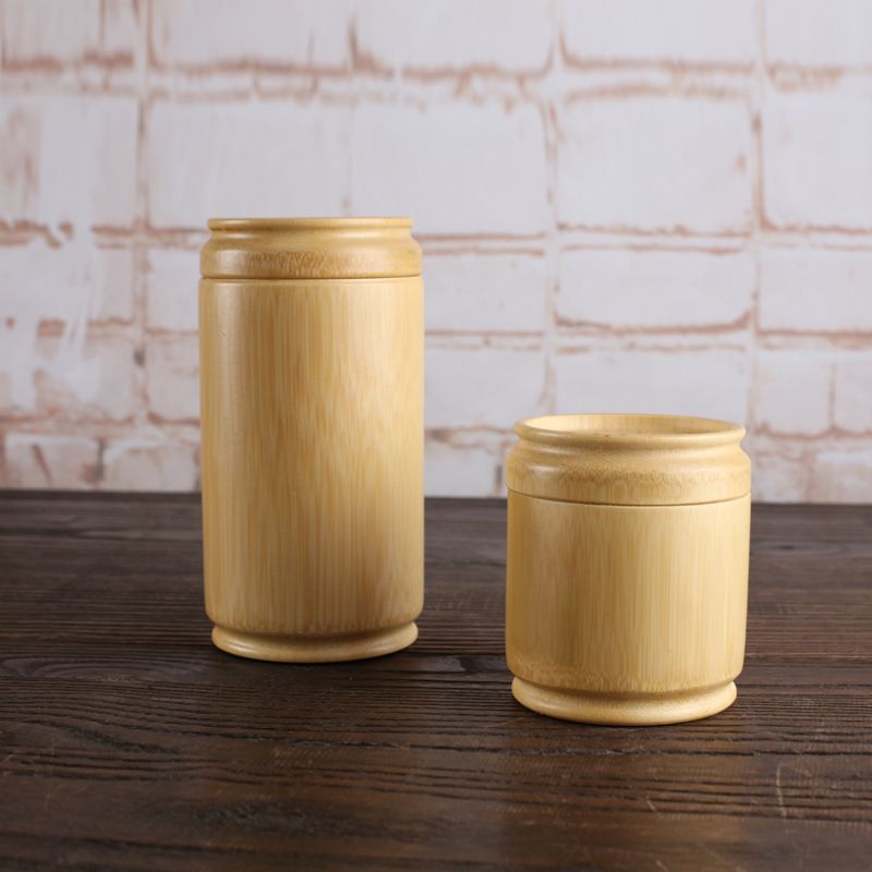 Bamboo Tea Container Box  Portable Wake Up Tea Box Travel Food Storage Candy Jar  for Tea Coffee Beans Nuts Spices_voghion.com