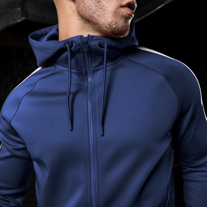 Automne et hiver nouveau grand à capuche hommes décontracté course Fitness sport deux pièces ensemble_voghion.com