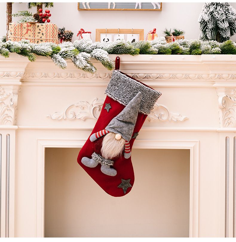 Articole pentru decorațiuni de Crăciun Șosete de Crăciun pentru vârstnici cu pădure nordică, șosete decorative Rudolf, cadouri pentru copii_voghion.com