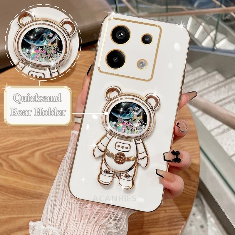 Note13 Glitter Quicksand Holder Plating Case On For Xiaomi Redmi Note 13 Pro 4g 5g 13pro 12pro Plus 11s 10s Silicone_voghion.com