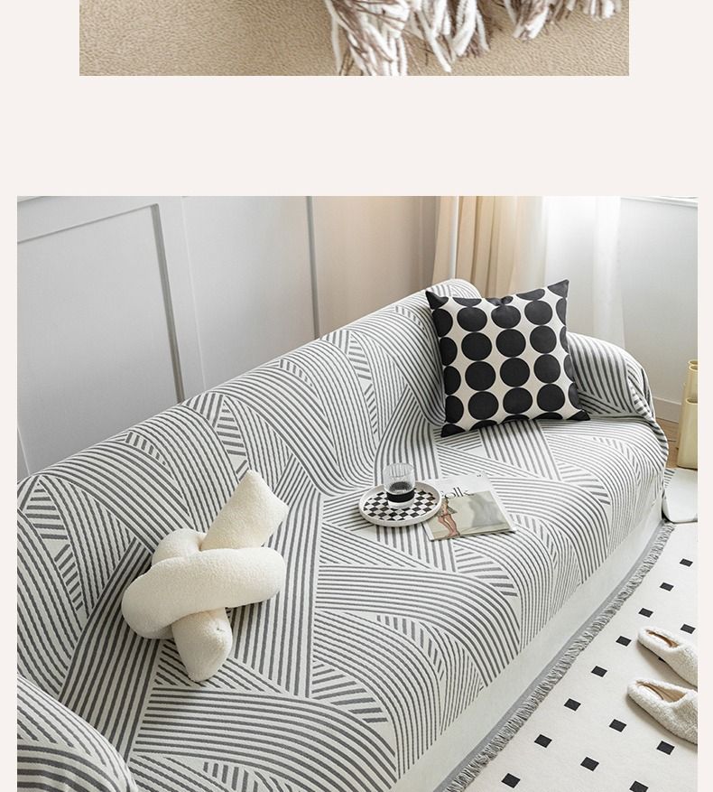 Housse de canapé universelle double face, style maison et jardin, simple et moderne, anti-rayures pour chats, quatre saisons_voghion.com