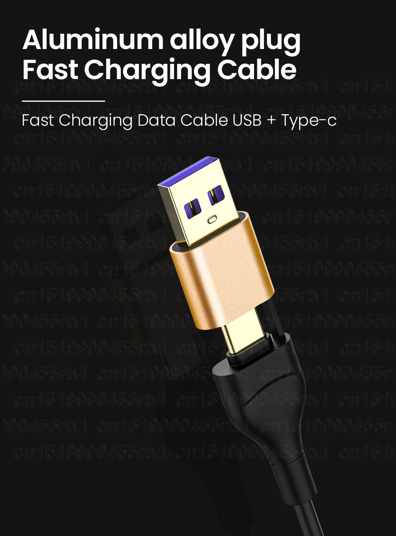 Cable USB tipo C de carga rápida 2 en 1 de 5 A para Huawei P40 Pro, cable de carga USB C para Samsung Xiaomi QC3.0_voghion.com