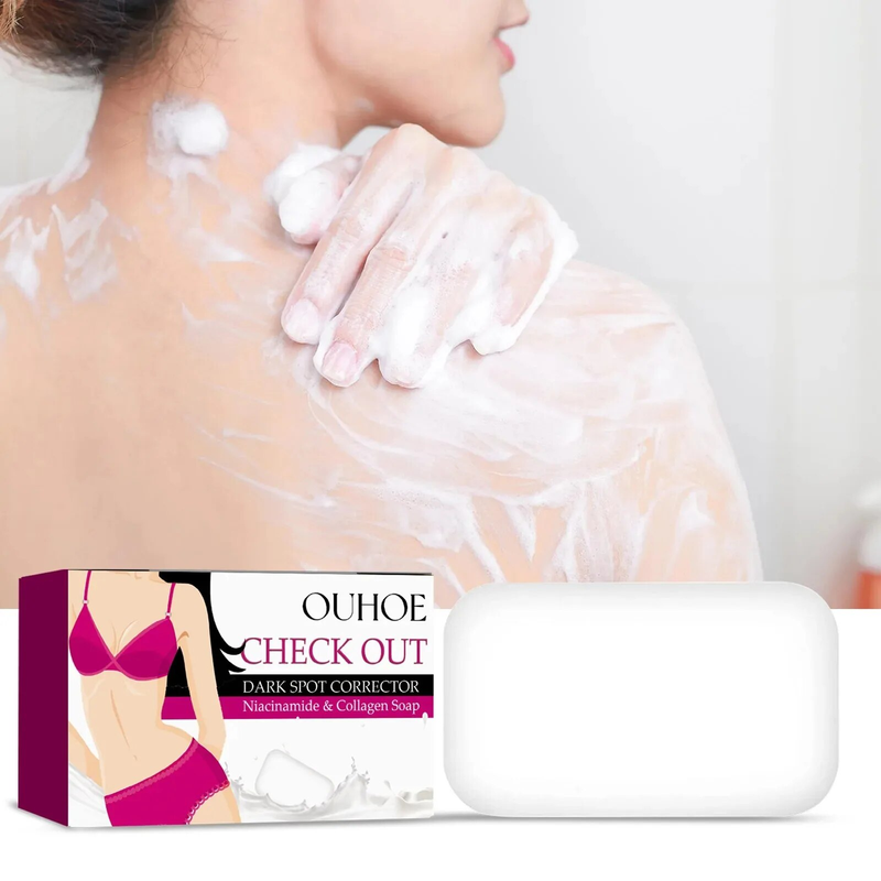 Whitening Soap Dark Spot Corrector Underarm Face Body Cleansing Bleaching Moisturizing Brighten Collagen Soap with Niacinamide_voghion.com