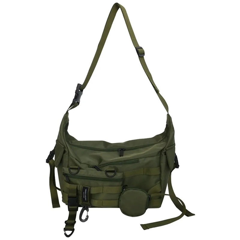 Schulter Gothic Schwarz Umhängetasche Messenger Tragetaschen Für Männer Frauen Shopper Nylon Hip Hop Techwear Satchel Taille Goth_voghion.com