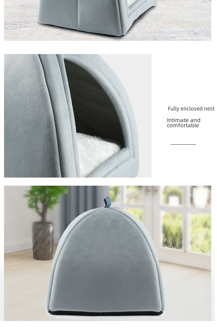 Huisdier Kattennest Vier Seizoenen Universeel Kattennest Hondennest Comfortabel Zacht Huisdier Nest Huisdierbed Afneembaar en Wasbaar Kattenhuis_voghion.com