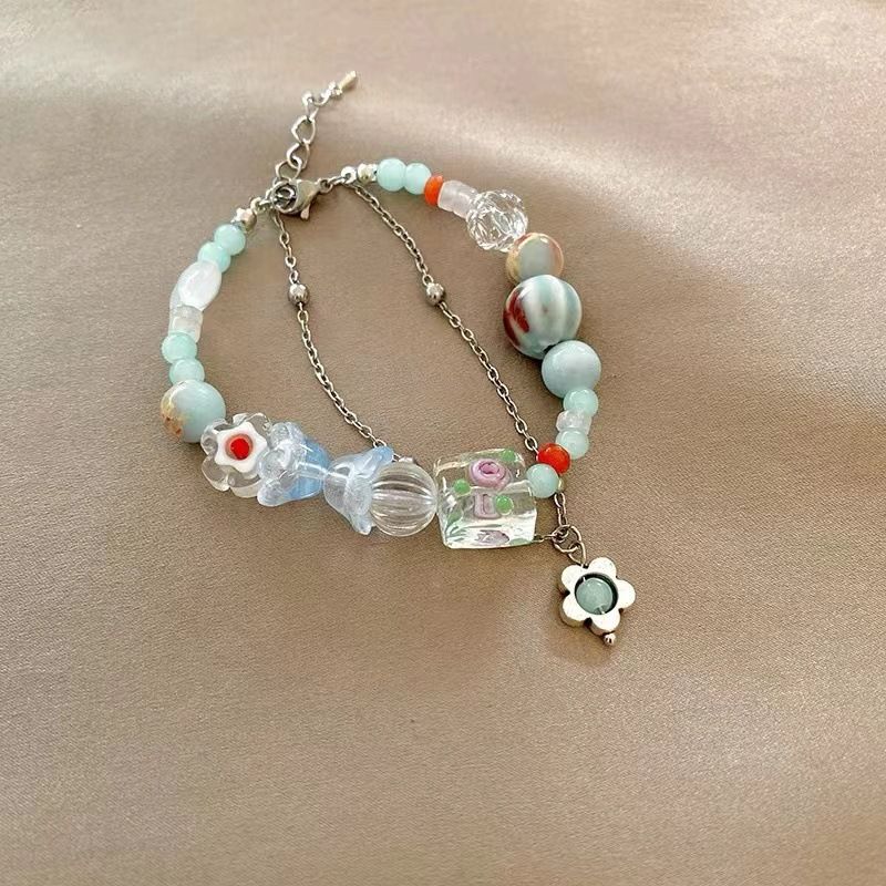 Nouveau bracelet minimaliste en perles de dopamine chinoises pour femme, style macaron, bijou polyvalent et coloré._voghion.com