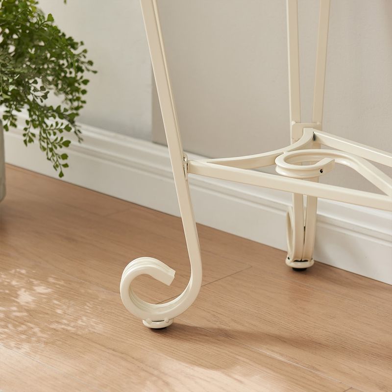 2-Tier Modern Tempered Glass Console Table,Entrance Table,Sofa Table With Storage Shelf,for Living Room,Entryway,Hallway,Metal Frame_voghion.com