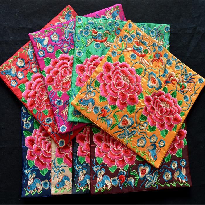 Unbeatable Quality Chinese Style Fabric Embroider Peony Flower Embroidered Piece Hine Embroidery Patch Mouse Pad Placemat Phone Bottle_voghion.com