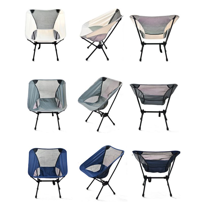 Outdoor Breathable Moon Lightweight Portable Space Folding Chair With Backrest, Fishing Beach Camping Chair, High Back_voghion.com
