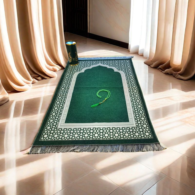 High-Quality Beads Prayer Mat Blanket Exquisite Gift Set Plush_voghion.com