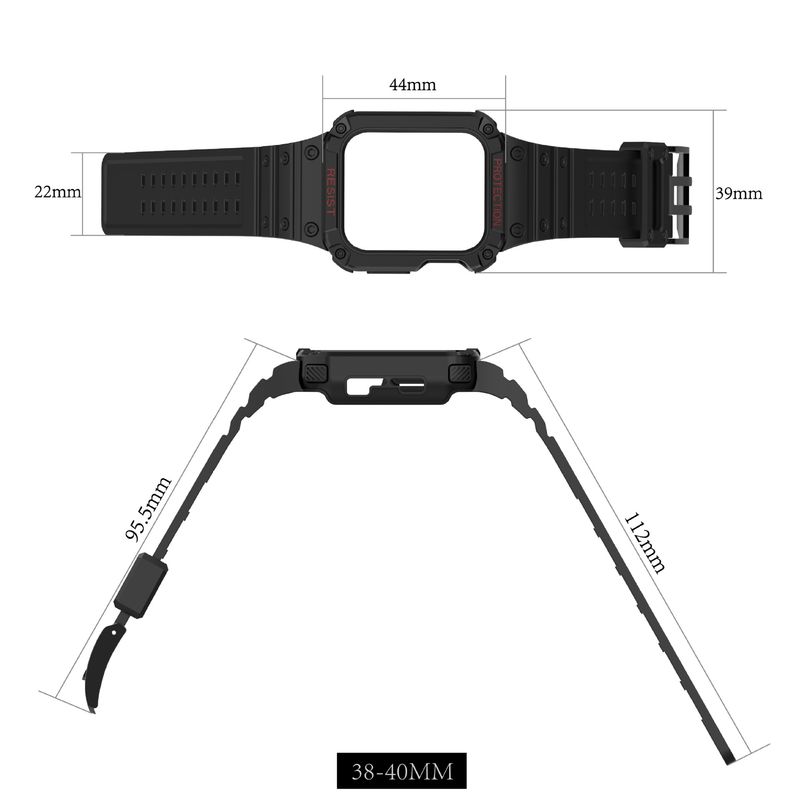 Suitable for Apple Watch integrated strap iwatch contrast color silicone strap wholesale TPU + PC shell_voghion.com