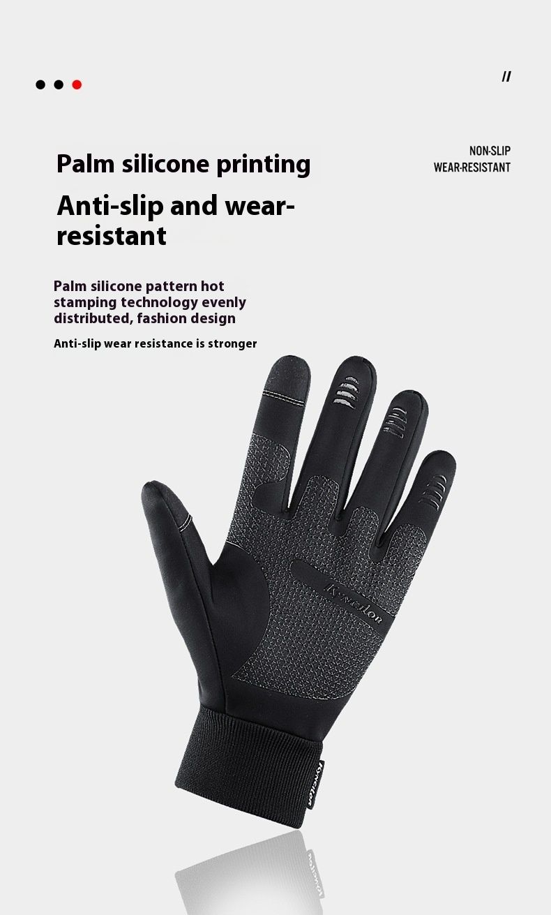 Guanti da sci e ciclismo antivento, caldi, antiscivolo, per sport all'aria aperta, autunnali e invernali, da uomo e da donna, in peluche, touch screen_voghion.com