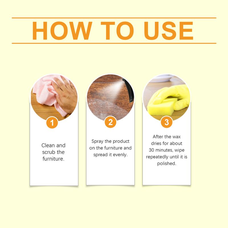OUHOE mēbeļu bišu vaska aerosols, mēbeļu grīdas kopšana, pulēšana, ūdensizturīgs pretplaisāšanas skrāpējums, atjaunots kopšanas vasks_voghion.com