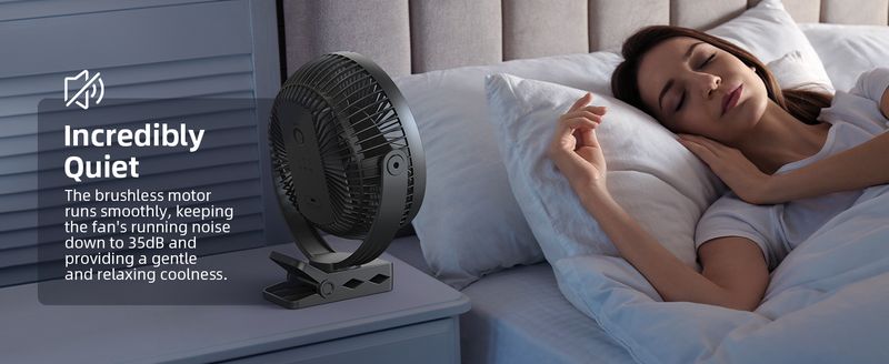 8-Zoll-Tischventilator zum Anklemmen – 10.000 mAh, 4 Geschwindigkeiten, per USB wiederaufladbar_voghion.com