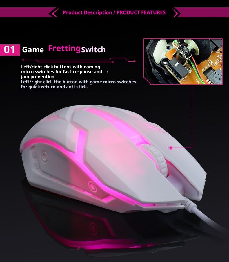 Digitex Digitex Limei S1 Luminous USB Office Wired Gaming Mouse_voghion.com