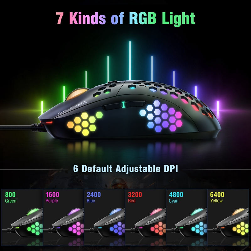 Die kabelgebundene neue CW-Profi-Gaming-Maus mit sechs Geschwindigkeiten und DPI einstellbarer RGB-Licht-USB-Schnittstelle ist geeignet_voghion.com