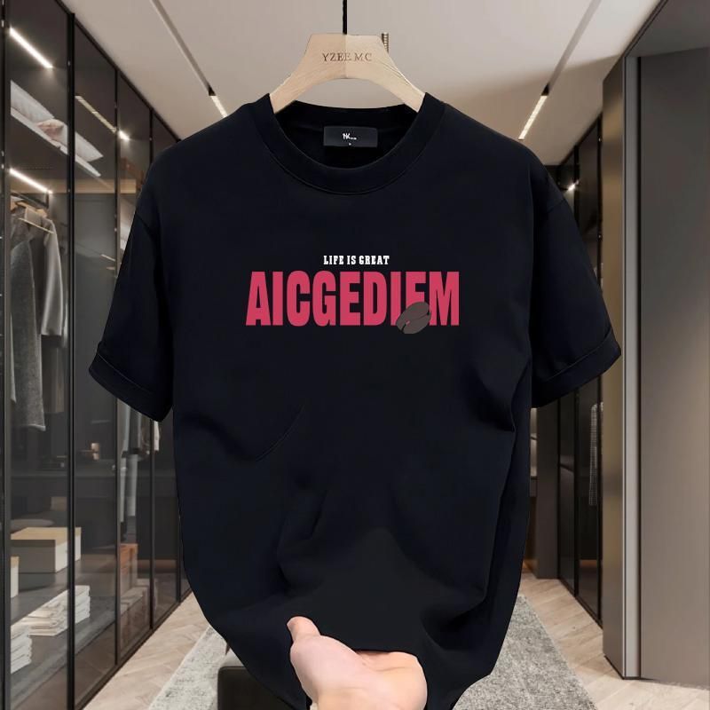 High quality trendy ins personalized printed short sleeved T-shirt for men's 2024 spring/summer loose and_voghion.com