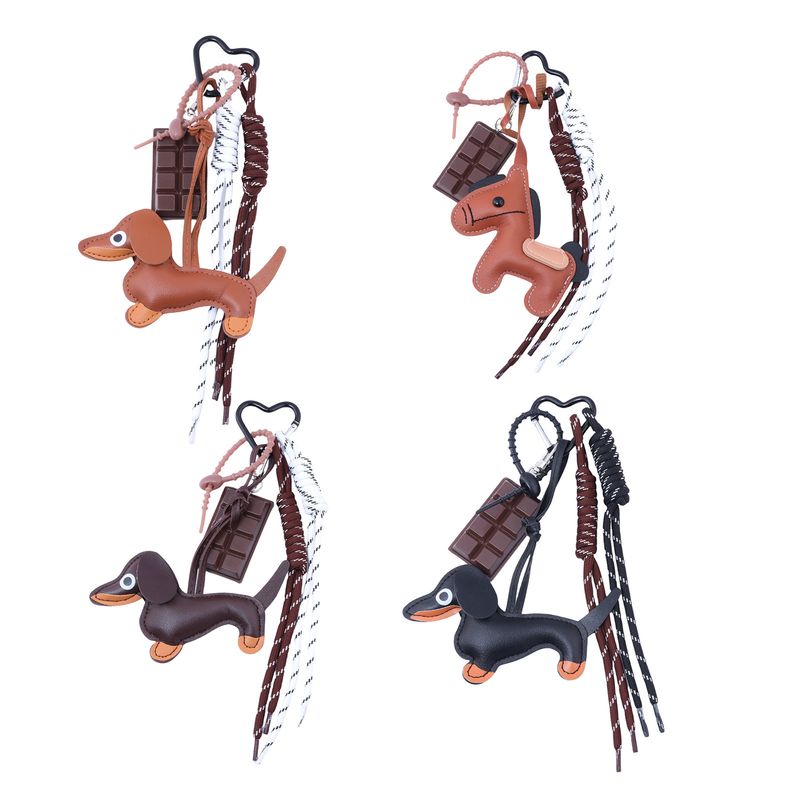 Miu Series Bag Dachshund Dog Figurine Hanging Ornament Backpack Car Pendant High-end Keychain Gift_voghion.com