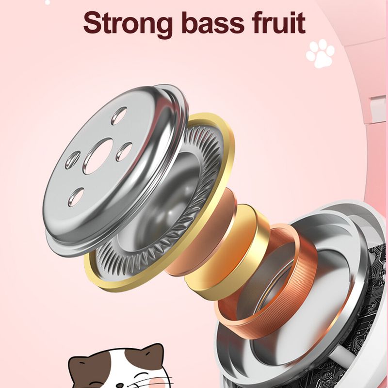 Drahtlose Katzenohr-Kopfhörer Bluetooth-Headset LED-Leuchten Kopfhörer für Kinder_voghion.com