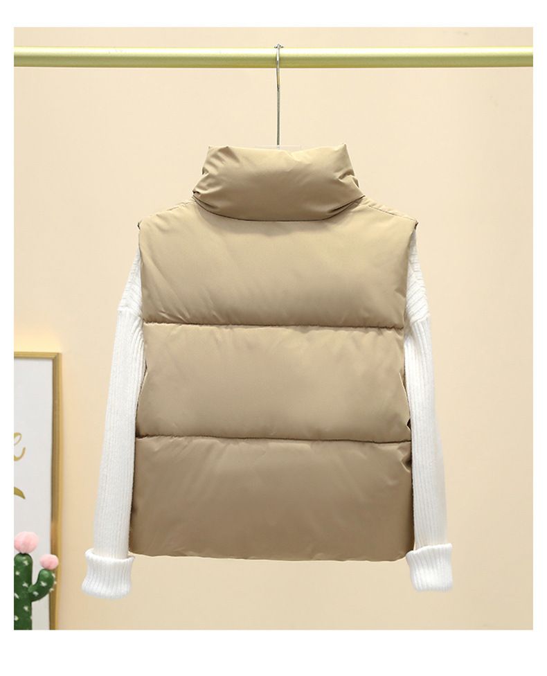 Gilet matelassé sans manches pour femme - Veste courte matelassée pour l'automne et l'hiver, superposition légère et chaude, tenue décontractée et de bureau_voghion.com