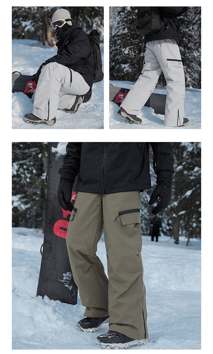 Pantalon de ski d'hiver haut de gamme avec 90 % de duvet de canard - Pantalon de ski imperméable et isolant pour homme et femme - Technologie Heat Lock multicouche_voghion.com