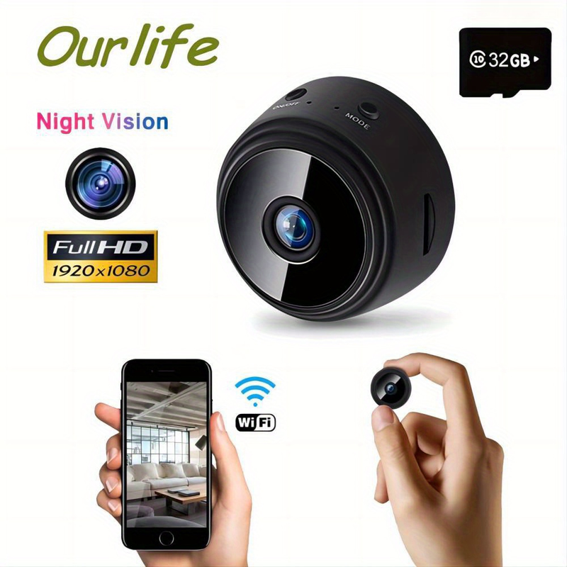 Mini videocamera Wifi, videocamera Smart HD Wifi, app remota per telefono cellulare, guarda sempre e ovunque, videocamera wireless, può essere guardata da remoto_voghion.com