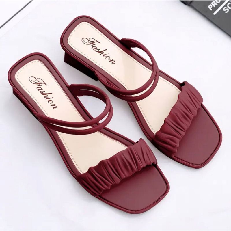 KSM Woman's 2-line Wedges Slider Road Sandal_voghion.com