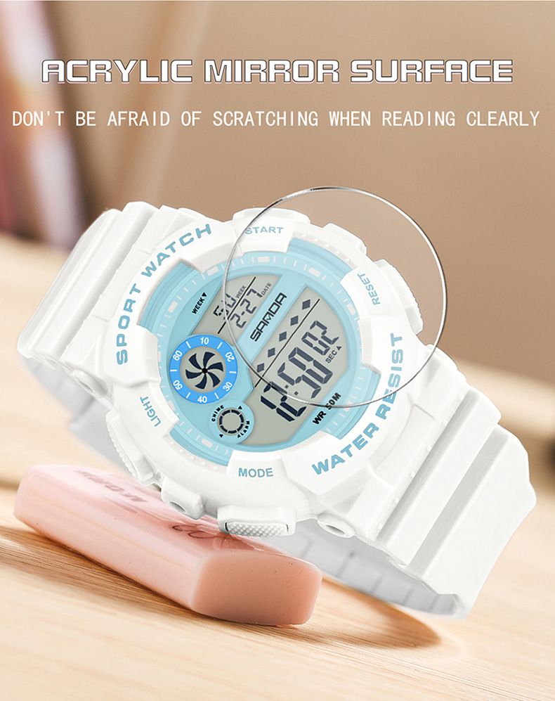 Kids Digital Sports Watch With Waterproof, Night Light, Alarm, Day & Date Display - Colorful Multi-Function Unisex Student Watch Electronic Watch_voghion.com