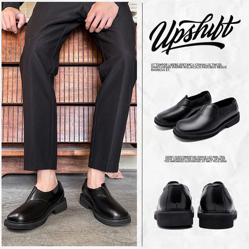 Herren 2025 Neue Business Casual Leder Le Fu Schuhe, One Foot Kick Britische schwarze Derby-Schuhe mit quadratischer Zehenpartie für Männer 081_voghion.com